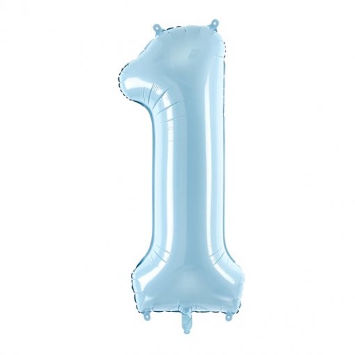 Balão grande número - azul pastel