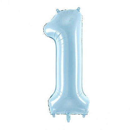 Balão grande número - azul pastel