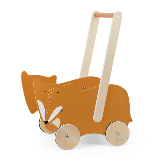 Carrinho de empurrar raposa laranja