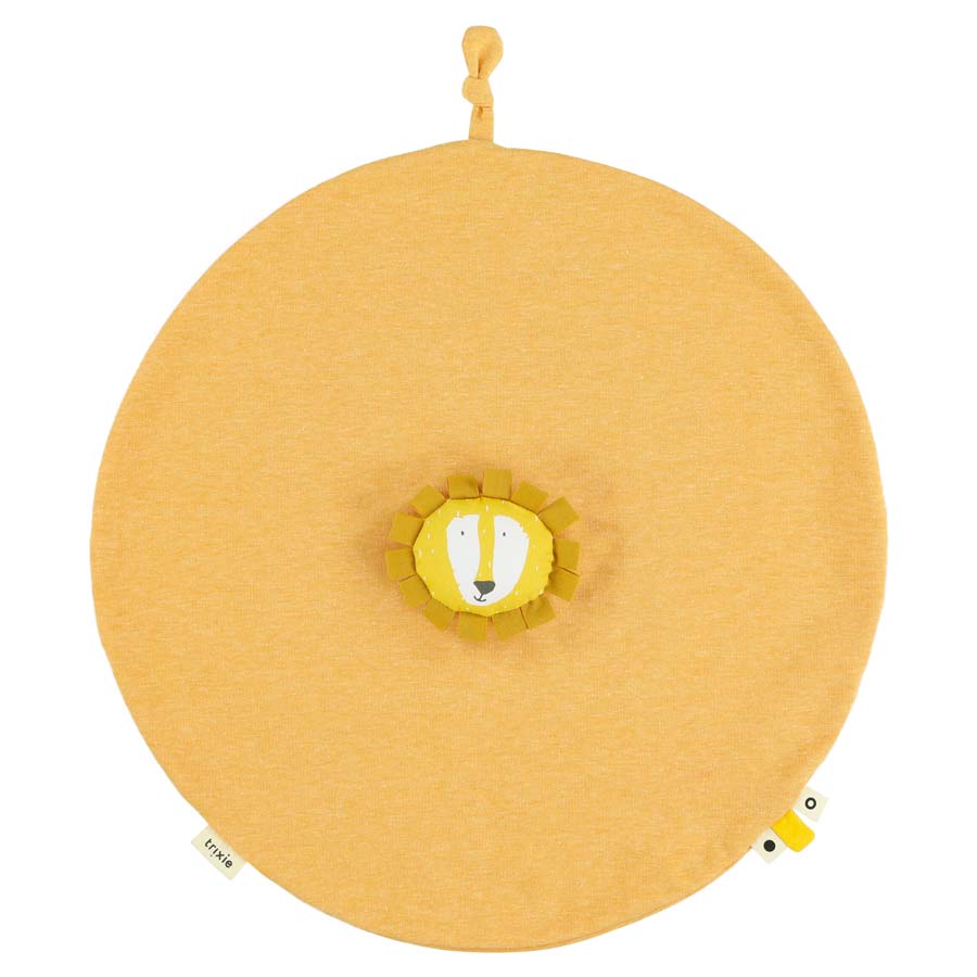 Doudou leão amarelo pano redondo
