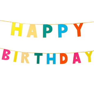 Grinalda "Happy Birthday" arco íris