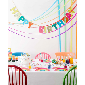 Grinalda "Happy Birthday" arco íris