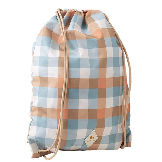 Mochila cordões xadrez