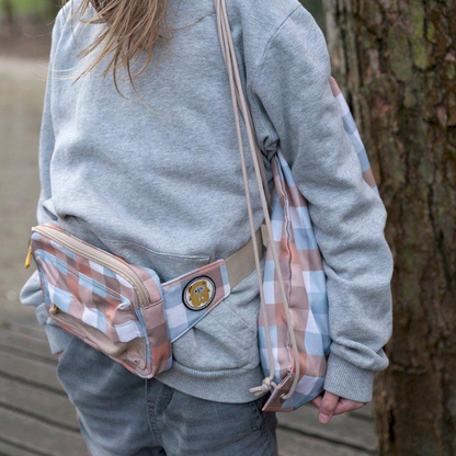 Mochila cordões xadrez