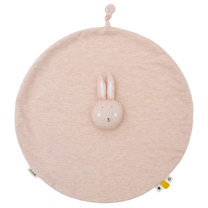 Doudou coelho rosa pano rendondo