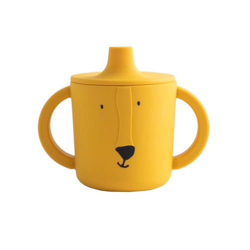Copo silicone leão amarelo