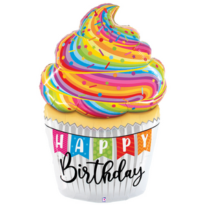 Balão cupcake "happy birthday"