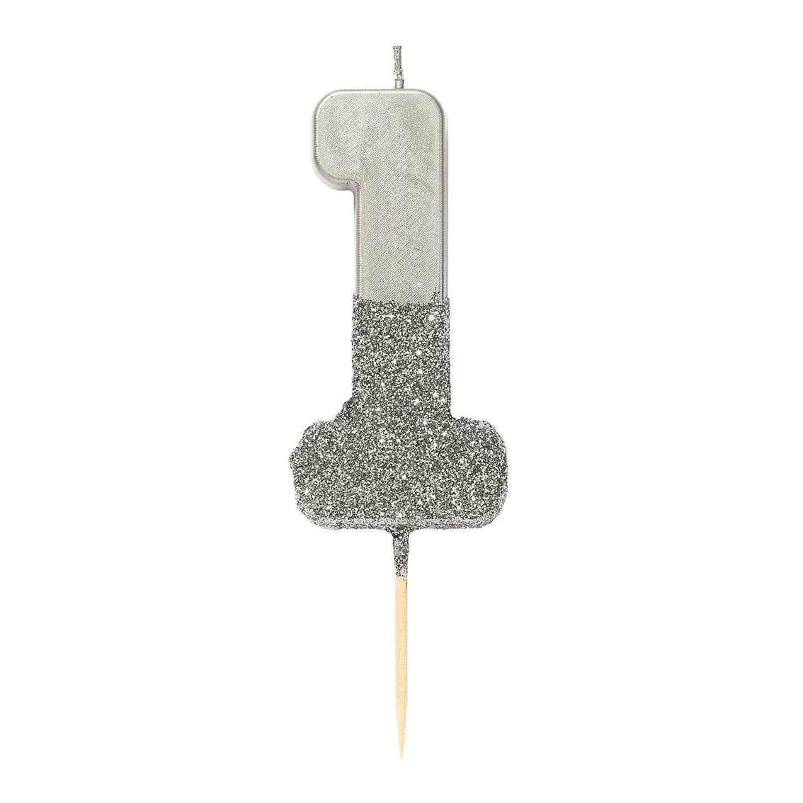 Velas número prateada glitter prateada