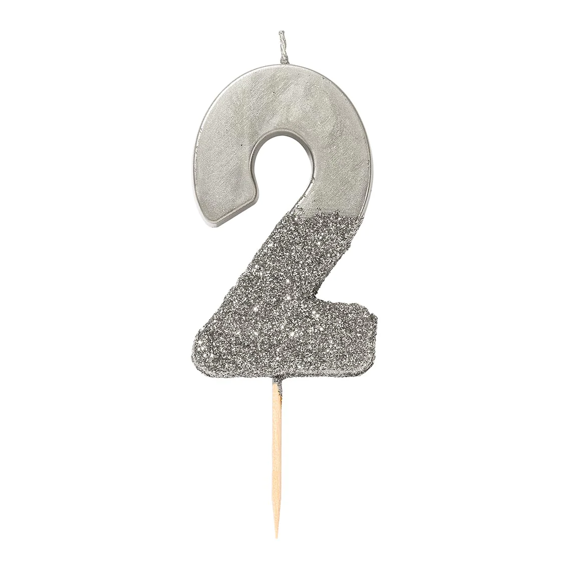 Velas número prateada glitter prateada