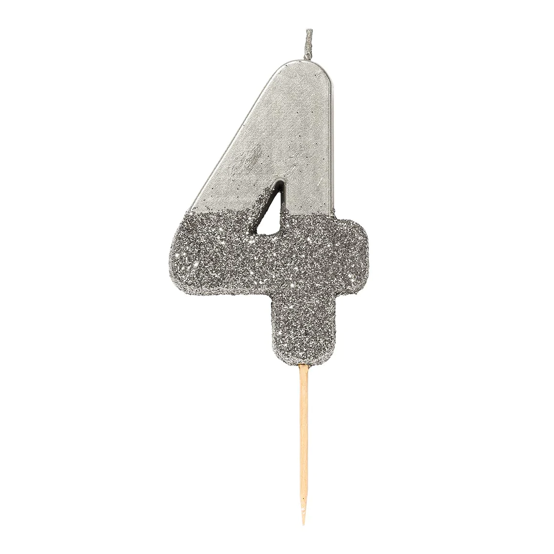 Velas número prateada glitter prateada