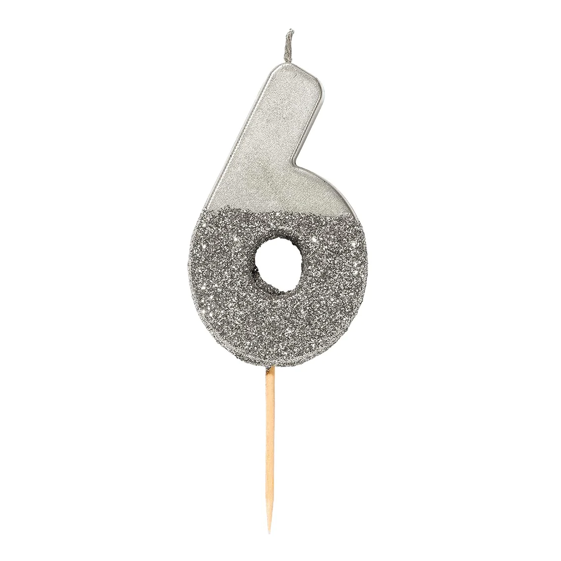 Velas número prateada glitter prateada