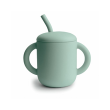 Carregar imagem no visualizador da galeria, Copo silicone com palhinha - cambridge blue