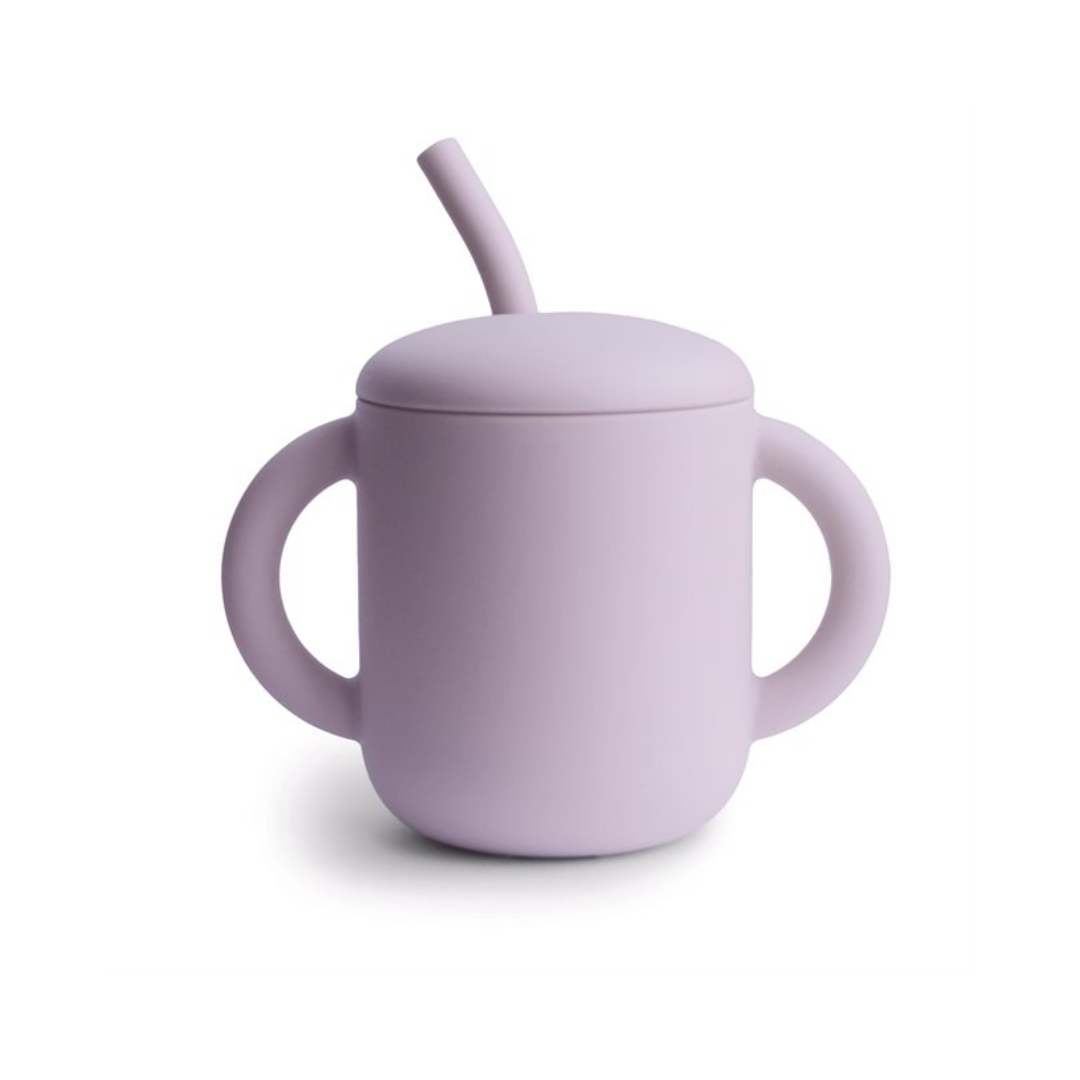 Copo silicone com palhinha - soft lilac