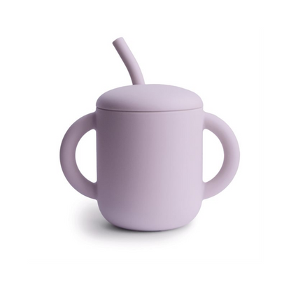 Copo silicone com palhinha - soft lilac