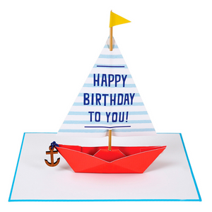 Cartão aniversário barco