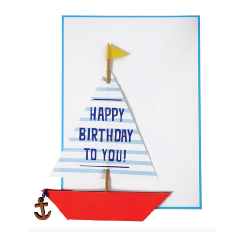 Cartão aniversário barco