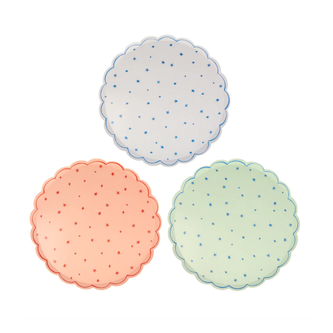Pratos estrelas multicolor pequenos