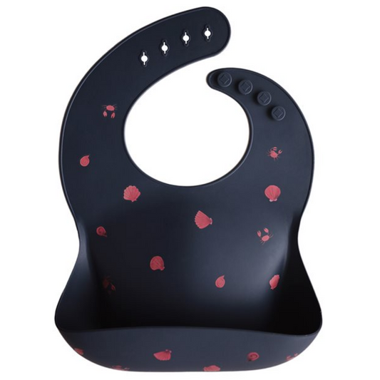 Babete silicone mushie - shells smoke