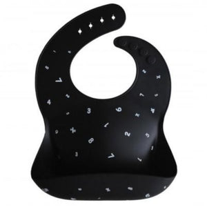 Babete silicone mushie - números black