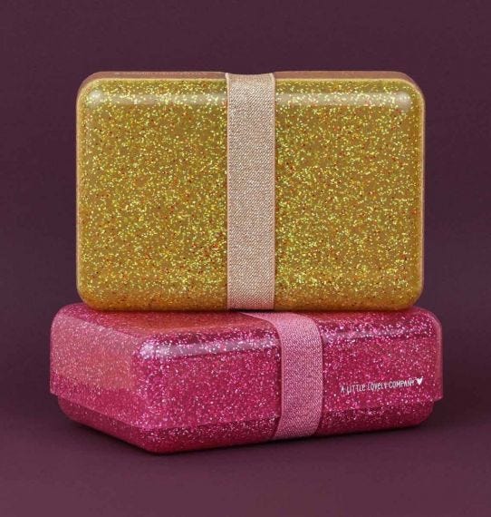 Caixa glitter dourada