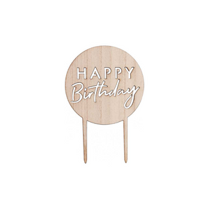 Topo bolo "happy birthday" madeira
