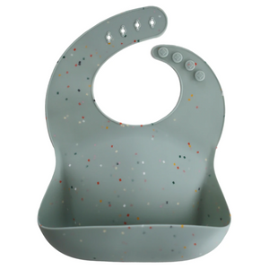 Babete silicone mushie - cambridge blue confetti